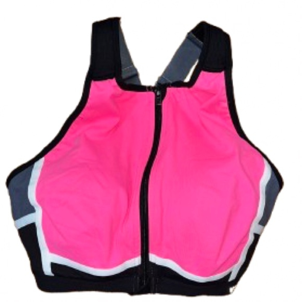 VSX Sport Victoria’s Secret Hot Pink Front-Zip Athletic Sports Bra Size 34D